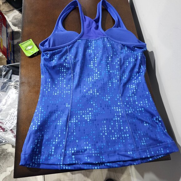 Athletic works Body shaping exercise cloth blue in color with shinny blue dot - Picture 4 of 4